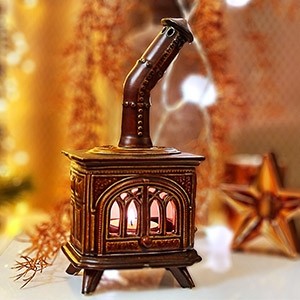 Handmade stove candle holder 