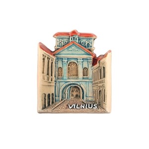 Hand made ceramic magnet The Chapel of Gates of Dawn, Vilnius