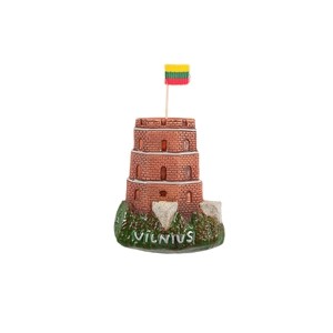 Hand made ceramic magnet Gediminas castle Vilnius