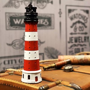 Hand made ceramic lighthouse candle holder - Westerheversand Germany