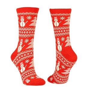 Red Christmas socks for women, size:(36-42) 