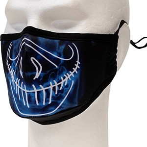 Black stylized face mask "Skull" (Polyester)