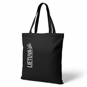 Black Tote Bag “LIETUVA” with Vytis – Sustainable