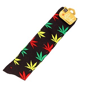 Long women socks with weed leaf size:(36-42)