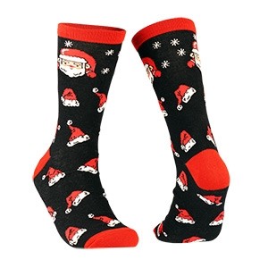 Black / Red men's Xmas socks, size:(41-46) 