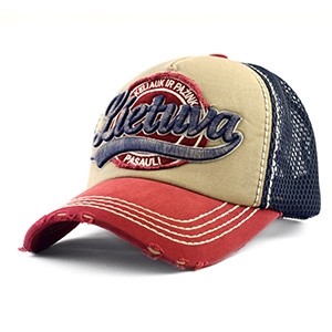 Retro Travelers' Cap Lithuania - Burgundy/Blue