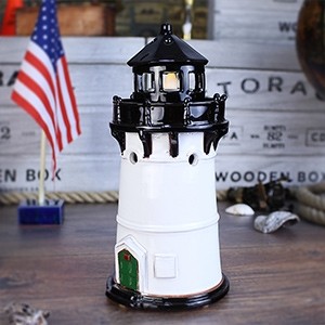 Handmade ceramic lighthouse candle holder Montara CA USA