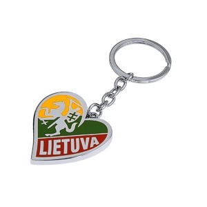 Metal key chain Lithuania heart
