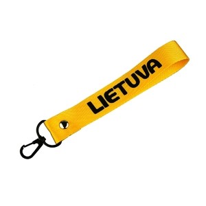 Yellow color pendant with carabine LIETUVA