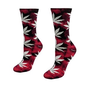 Fuchsia color women socks with weed, size:(36-42)