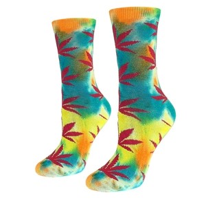 Women rainbow socks with weed