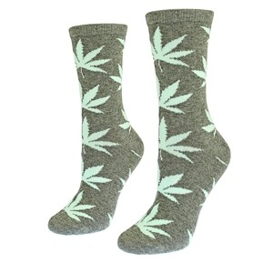 Women gray socks with weed