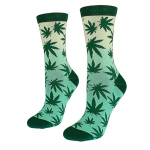 Women green socks with weed