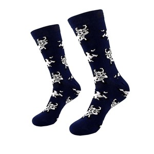 Navy men's socks with happy cows, size:(40-45)