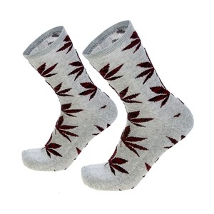 Men gray socks with weed leaf