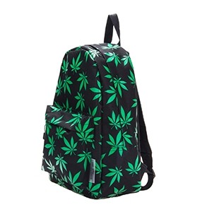 Leisure Backpack with green weed leaf