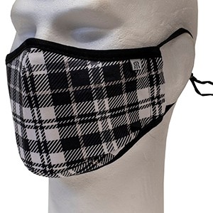 Face cover mask black white checkered