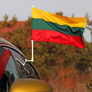 Lithuanian car flag