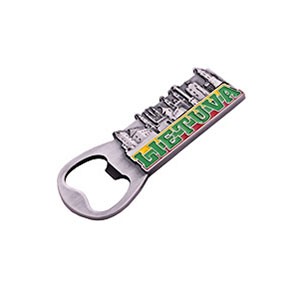 Metal fridge magnet - Bottle opener LIETUVA Cities