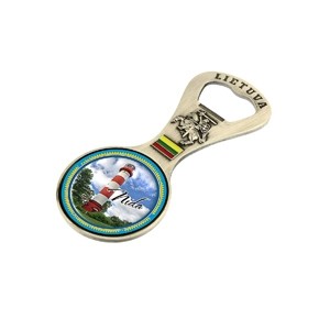 Metal fridge magnet - Bottle opener Nida lighthouse