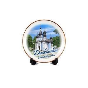 Porcelain plate with magnet Druskininkai Orthodox church