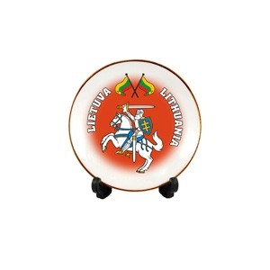 Porcelain plate with magnet Lithuania - Vytis