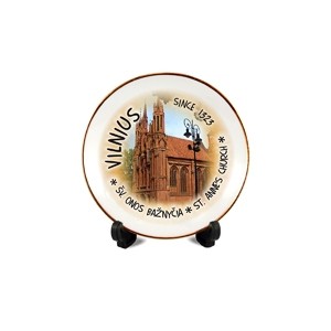 Porcelain plate with magnet Vilnius - Anne's church