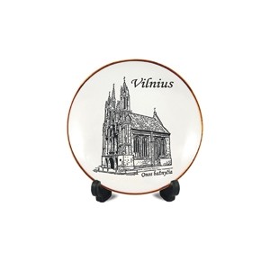 Porcelain plate with magnet Vilnius - Anne's church