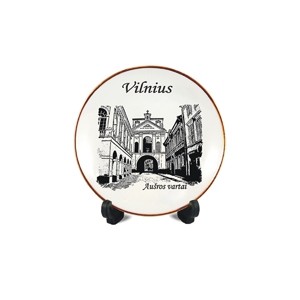 Porcelain plate with magnet Vilnius Ausros gates