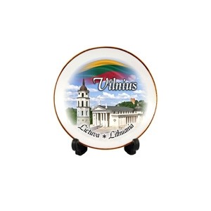 Porcelain plate with magnet Lithuania - Vilnius