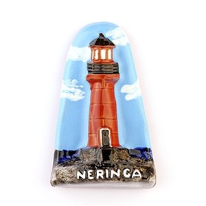 Handmade Ceramic Magnet Pervalka lighthouse, Neringa