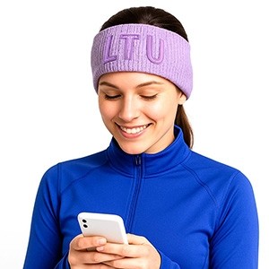 LTU Knitted Winter Headband – Purple