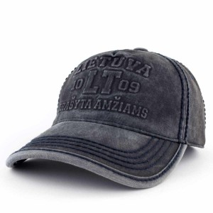 Navy blue vintage style Lithuania LT 1009 Cap with Embossed Design