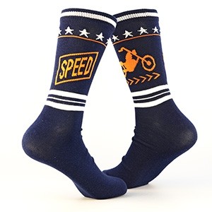 Men's navy socks with motorcycles, size: (41-46)