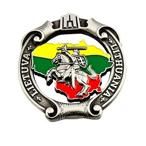 Souvenir metal fridge magnet Lithuania