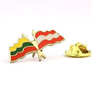 Metal pin Lithuanian Austria flags