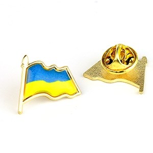 Metal pin flag of Ukraine