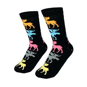 Black color cotton socks for women with elks size:(36-42)