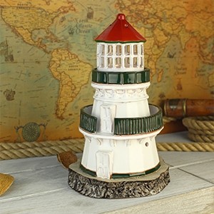 Handmade ceramic lighthouse candle holder Point Reyes CA USA