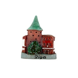 Handmade ceramic magnet Riga Powder Tower