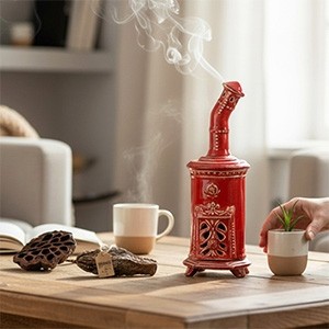 Handmade Ceramic Incense Burner Stove with Chimney