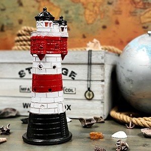 Hand made ceramic lighthouse candle holder – Roter Sand Germany