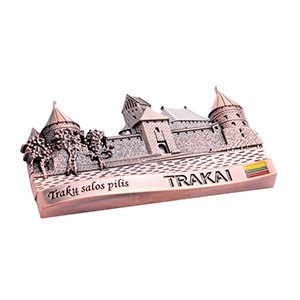 Souvenir metal fridge magnet - Trakai