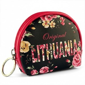 Coin Purse “LITHUANIA Original” – Floral Black