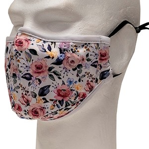 White flowered face mask (Polyester)