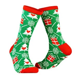 Green men's Christmas socks, size:(41-46) 