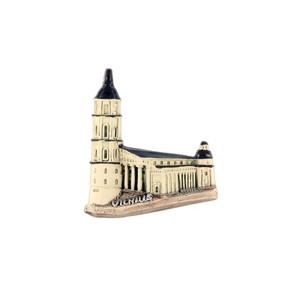 Hand made ceramic magnet Archcathedral Basilica, Vilnius