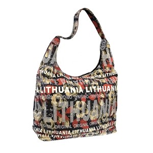 Dark flowered big canvas bag Lithuania