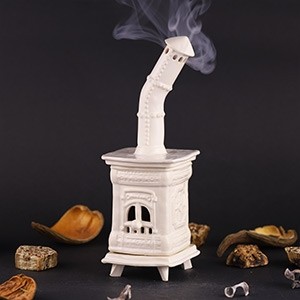 White color handmade incense burner stove "Stufa"