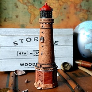 Hand made ceramic lighthouse candle holder - Borkum Germany